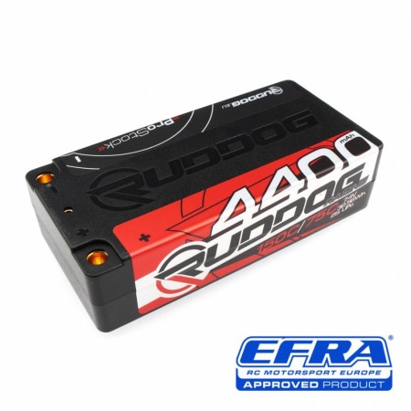 RUDDOG Racing ProStock 4400mAh 150C/75C 7.4V Short Stick Pack LiPo Battery