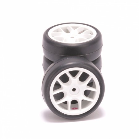 Ride 1/10 Belted TR09 Slick Tyres 10 Spoke - White